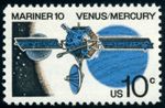 US 1557a 10c Space 1975 Mariner 10 Venus and Mercury red omitted APS cert NH