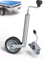 New Heavy Duty Caravan Jockey Wheel & Clamp 48MM Trailer Plastic Rim Wind Handle