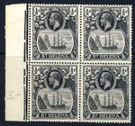 ST. HELENA KG V 1923 ½d. Grey & Black BLOCK VARIETY CLEFT ROCK SG 97c MINT