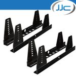 2 x Universal Alloy Seat Side Mounts - 6 Piece (Range Of Adjustment) - Black