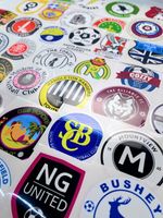 DTF Printed Football Club Badge Iron On Transfers Custom Team Crest Logos Shirts
