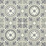 Grey & Green Vinyl Flooring Patterned Moroccan Tile Effect Cushioned Lino Roll