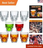 8 Pcs Halloween Skull Shot Glasses Mini Clear Party Drinkware