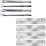 4x 37cm BBQ Gas Grill Burners 4 Heat Plates Stainless Steel Replacement Parts