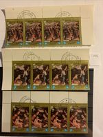 Stamps Laos, paintings, A. Correggio, 1984, 3 x 4 margins stamped