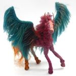 VTG Artisan Jute Fiber Multicolored Winged Pegasus Figure Horse Sculpture RARE