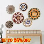 Woven Wall Basket Boho Hanging Wall Decor Handmade Rattan for Living Room Ho