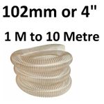 Heavy Duty 102mm 4" PU Flexible Ducting Hose Ventilation Fume & Dust 25% Thicker