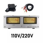 Black/SilveryVoice Control Square Analog VU Meter Wire-free +LED Warm Backlight