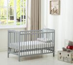 MCC®  Grey Brooklyn Baby Cot Crib With Water repellent Mattress 