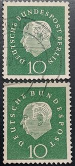 Germany 10 Pfennig Theodor Heuss | Federal vs Berlin Issuer Comparison Pair