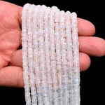 1 Strand 4-5mm Natural White Rainbow Heishi Smooth Tyer Gemstone Beads 16 inch