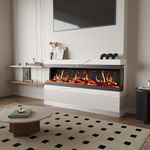 Electric Fireplace Panoramic Media Fire 40-72in Wall Insert LED Fireplace Heater