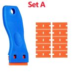 10 Pcs Plastic Scraper Razor Blades Auto Decals Stickers Remover No Scratch