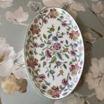 Minton Haddon Hall Green Edge Oval Tray  - 21 x 13cm 1st quality 