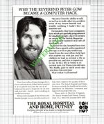 Reverend Peter Gow The Royal Hospital Putney Advert - 1988 Cutting