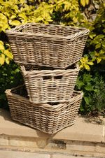 Kubu Wicker Tapered Drawer Handmade Basket Storage Tidy Built In Handles