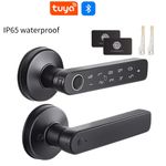 Q50 Tuya Bluetooth Smart Fingerprint Door Lock Password Mechanical Key Unlocking