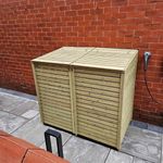Large Wooden Outdoor Garden Double Wheelie Bin Store Storage 1.34m x 1.2m