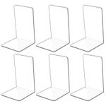 Kioneer 3 Pairs Clear Large Acrylic Bookends for Shelves 3 Pair,