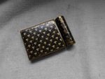VINTAGE STRATTON COMBINED POWDER & LIPSTICK HANDBAG COMPACT FLEUR DE LYS DESIGN