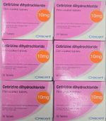 Cetirizine 10mg Tablets 6 Packs (180 Tabs) Hayfever Allergy Relief Antihistamine