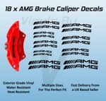 18 x AMG Brake Caliper Decals Curved Stickers - Premium Vinyl - 9 Sizes - Black