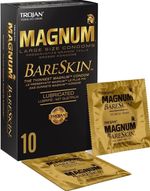 Magnum Bareskin Large Size Condoms by Trojan, Thin and Lubricated Condoms X10