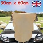 Large Natural Chamois Leather Car Cleaning Cloth Absorbent Drying Towel 90*60 UK