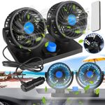 12V Car Fan Dual Head Truck Van Cooling Fan 360 Rotation Car Cooling Air Fan