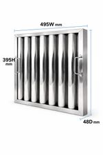 395x495x48mm Stainless Steel Baffle Grease Filter Commercial Kitchen Canopy Hood