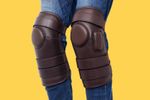 Knee Guards 3 Straps Polo Riding Knee Pads Leather Padded Knee Safety Pads
