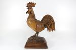 Antique 19th Century Folk Art Carved Fruitwood / Pearwood Cockerel