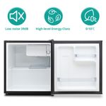 Smad Mini Fridge Counter Top Small Refrigerator Drinks Cooler Bedroom 46L Black