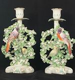 Pair of 18th Century Derby Chamber Candlesticks