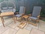 NEW PATIO SET Ikea Nammaro Garden Reclining Chairs grey covers  table  stools