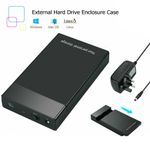USB3.0 To SATA External Hard Driver Enclosure SSD HDD Caddy Case 2.5" 3.5" UK HD