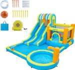 8-in-1 Inflatable Water Slide Park Water Park Bounce House Jumping Castle 