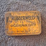 Rubberweld Cycle Repair Outfit Tin British Made Vintage Metal Tin