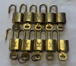 Louis Vuitton Lock & Key Padlock Brass Gold Logo Bag Charm for Speedy Authentic