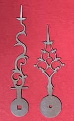 PAIR QUALITY 3” MINUTE ANTIQUE SERPENTINE BRACKET MANTLE CLOCK HANDS REPRO 1770