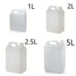 1L 2L 2.5L 5L Litre Jerry Can Plastic Bottle Water Liquids Container + Caps