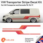 Volkswagen Transporter Retro Sunset Vinyl Stripes T5 T6 T7 Caravelle Graphics
