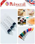 3x 10ml Syringes & 15pcs Mix 13mm Blunt Dispensing Tips For Glue, Ink & Crafts