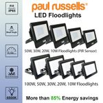 LED Floodlight Motion Sensor 10W-100W Outdoor PIR Flood Lamp Light Waterproof