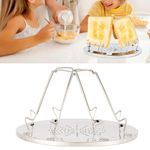 4 Slice Folding Toaster - Stainless Steel Camping Toaster for Gas Stove