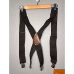Carhartt Mens Utility Suspenders Black Heavy Duty Adjustable X-Back Leather Logo