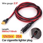 XT60 10FT Female to Cigarette Lighter Socket Plug 12V 24V Universal Charging Cab