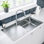 Single Bowl Inset Chrome Stainless Steel Kitchen Sink with Reversible BeBa_26185