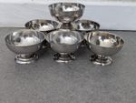 Set Of 6 vintage stainless steel ice cream sundae footed dessert bowls Lot 1